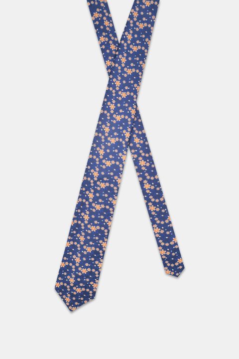 Jacquard Tie 7 cm Dark Blue - Image 2