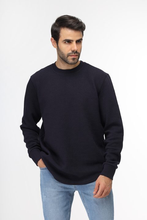 Slim Fit Sweat Shirt Dark Blue - Image 3