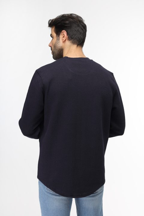 Slim Fit Sweat Shirt Dark Blue - Image 4