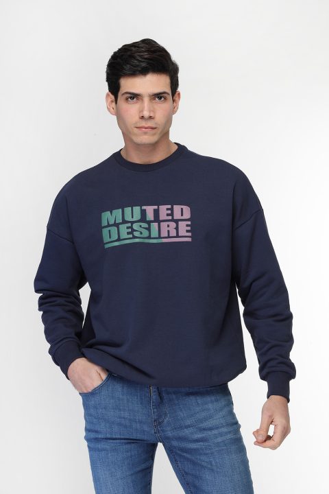 Over Size Sweat Shirt Dark Blue