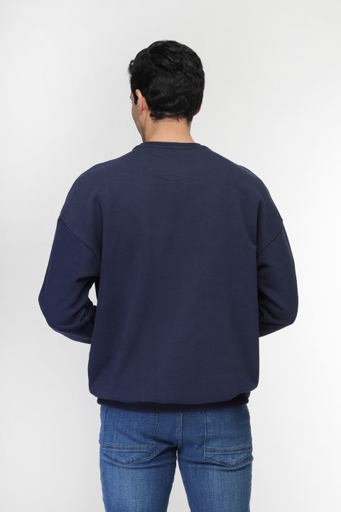 Over Size Sweat Shirt Dark Blue - Image 4