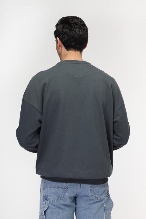 Over Size Sweat Shirt Gray - Image 4