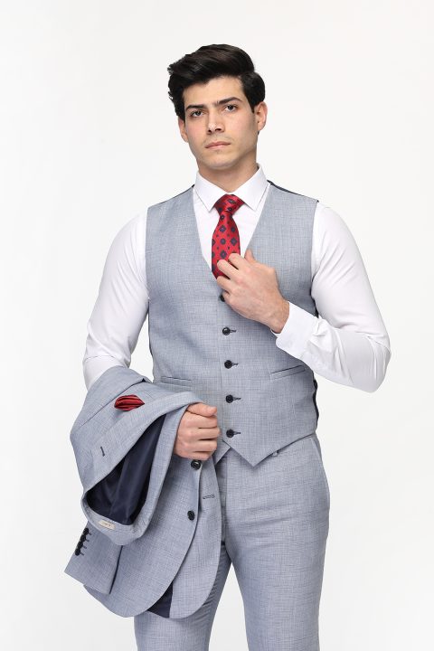 Slim Fit Suit Light Blue - Image 3