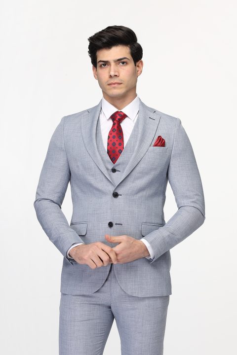 Slim Fit Suit Light Blue - Image 5