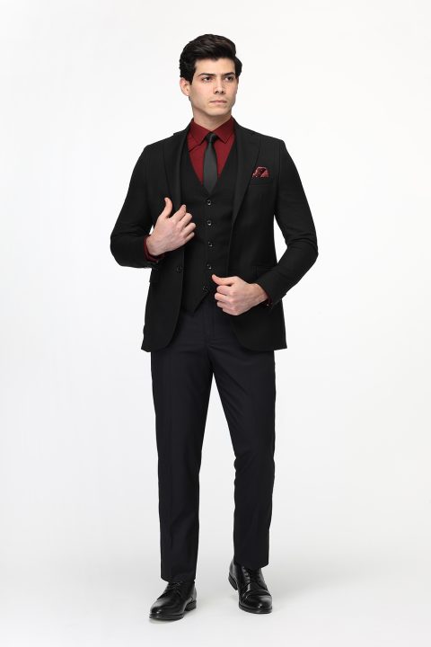 Slim Fit Suit Black - Image 4