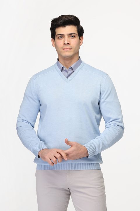 Regular Fit Pullover V Light Blue - Image 3