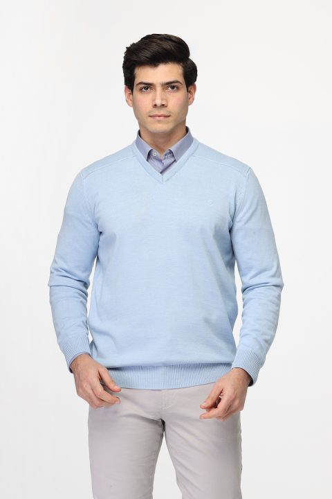 Regular Fit Pullover V Light Blue