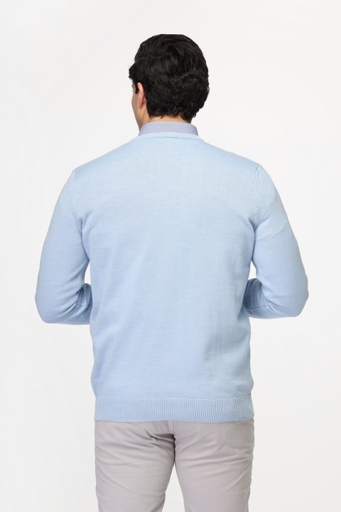 Regular Fit Pullover V Light Blue - Image 4