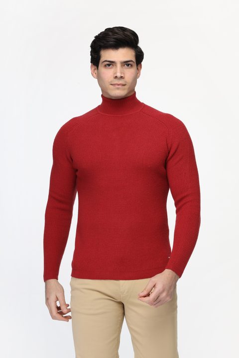 Slim Fit Pullover Dark Red