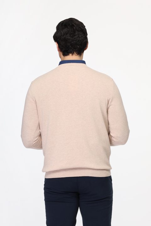 Regular Fit Pullover V Beige - Image 4