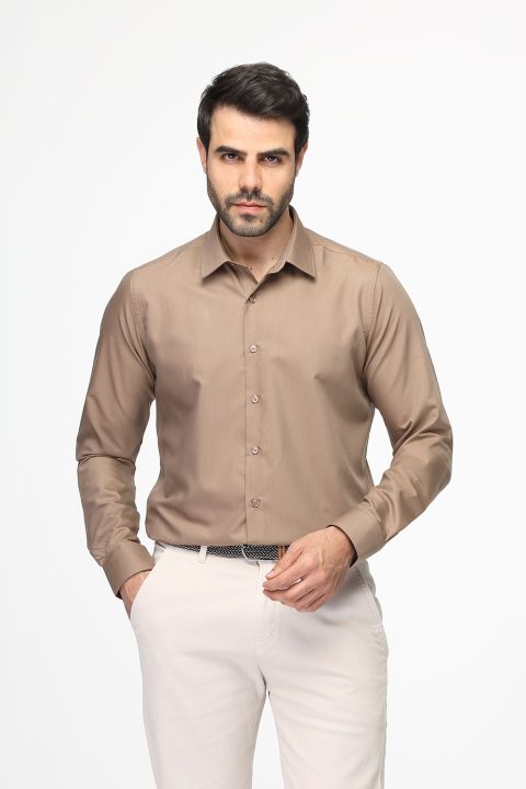 Classic Shirt Slim fit Beige - Image 4