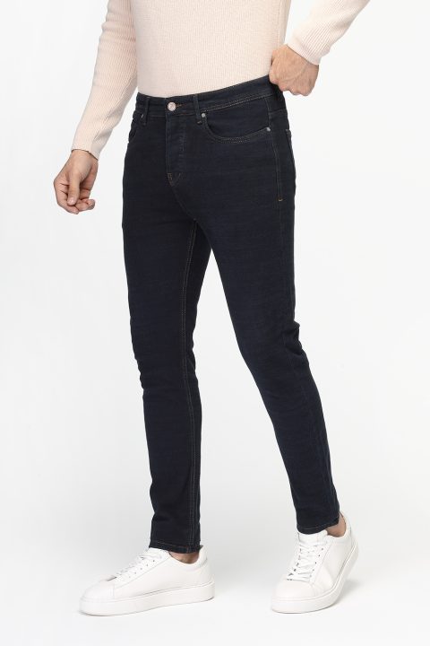 Slim Fit Trousers Jeans Dark Blue - Image 3