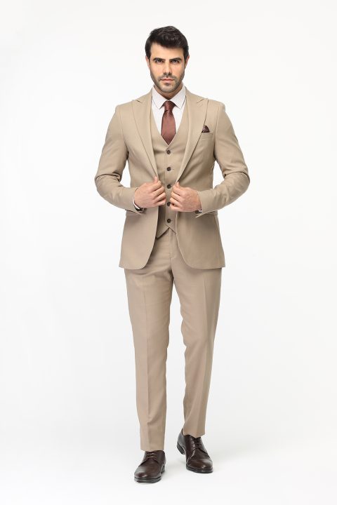 Slim Fit Suit Beige