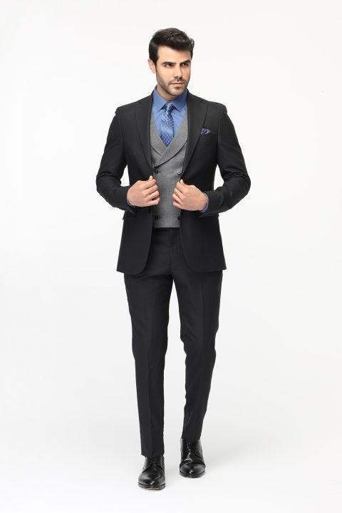 Slim Fit Suit Black