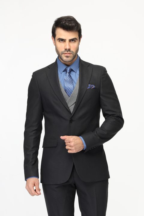 Slim Fit Suit Black - Image 4