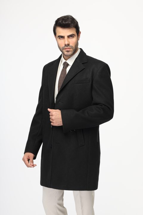 Regular Fit Coat Black - Image 3