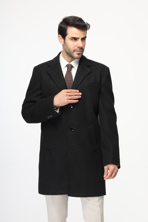 Regular Fit Coat Black - Image 4