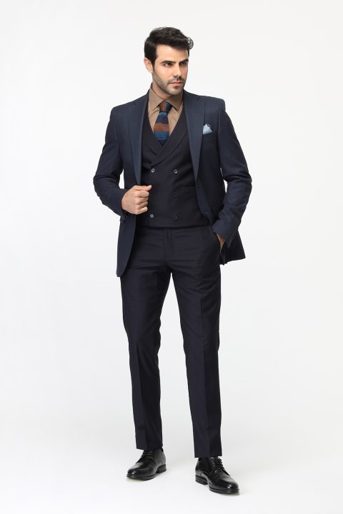 Slim Fit Suit Dark Blue - Image 4