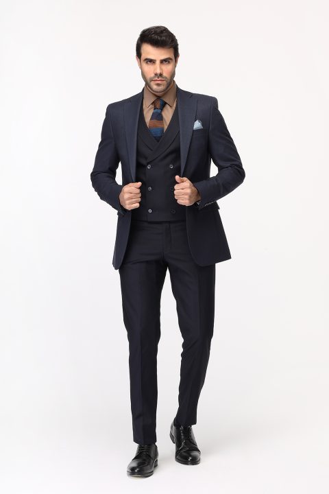 Slim Fit Suit Dark Blue