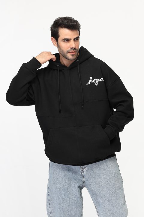 Over Size Sweat Shirt Black - Image 3