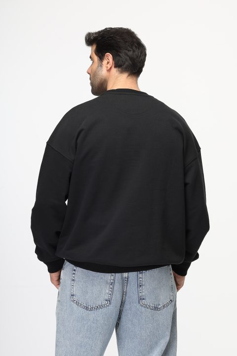 Over Size Sweat Shirt Black - Image 4