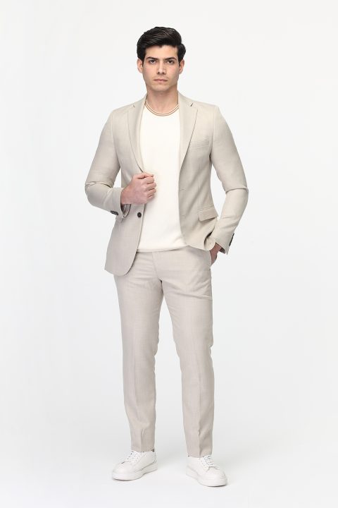 Slim Fit Suit Beige