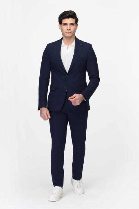 Slim Fit Suit Dark Blue - Image 3