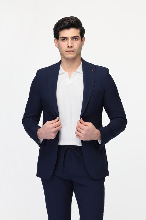 Slim Fit Suit Dark Blue - Image 4