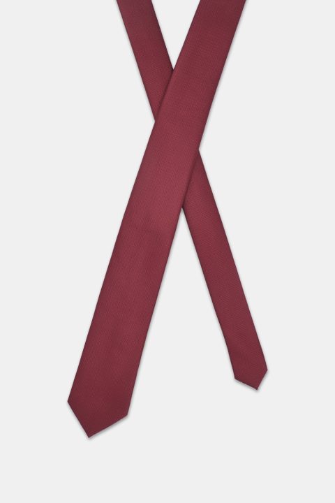 Jacquard Tie 7 cm Maroon - Image 2