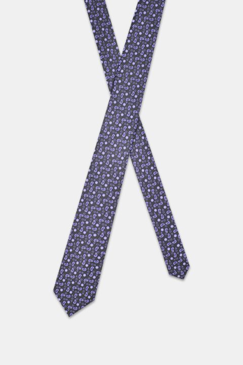 Jacquard Tie 7 cm Purple - Image 2