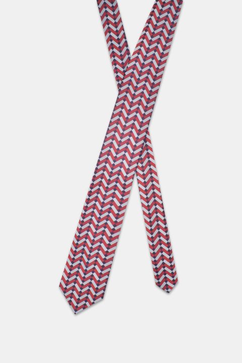 Jacquard Tie 7 cm Red - Image 2