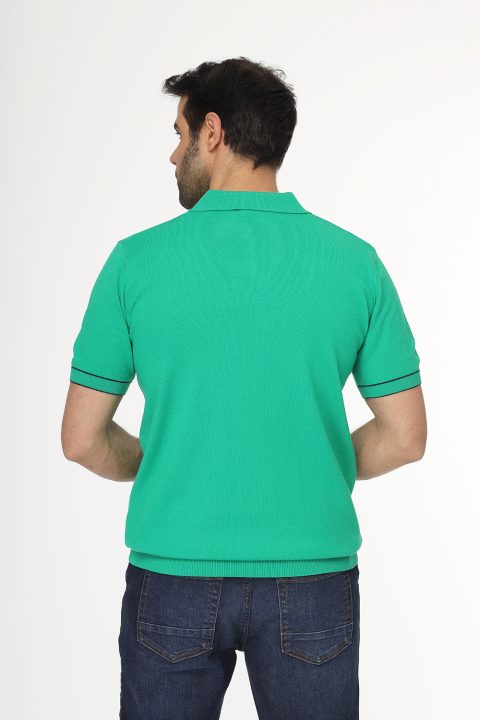 Polo Shirt Regular Fit Knitted Green - Image 3