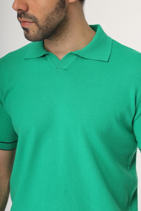 Polo Shirt Regular Fit Knitted Green - Image 2