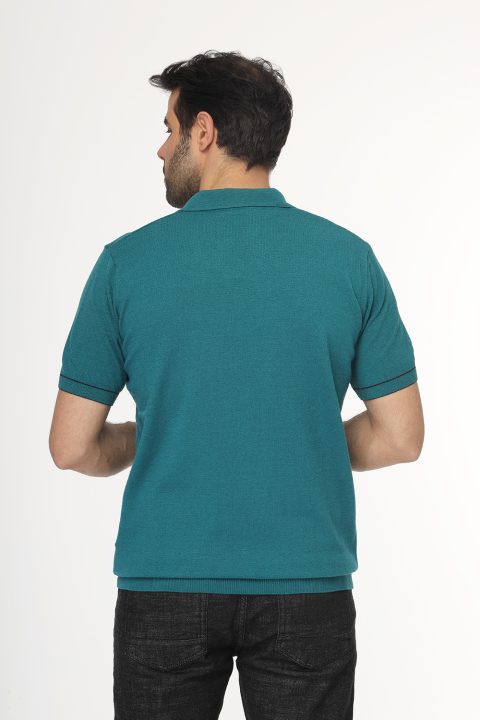 Polo Shirt Regular Fit Knitted Green - Image 3