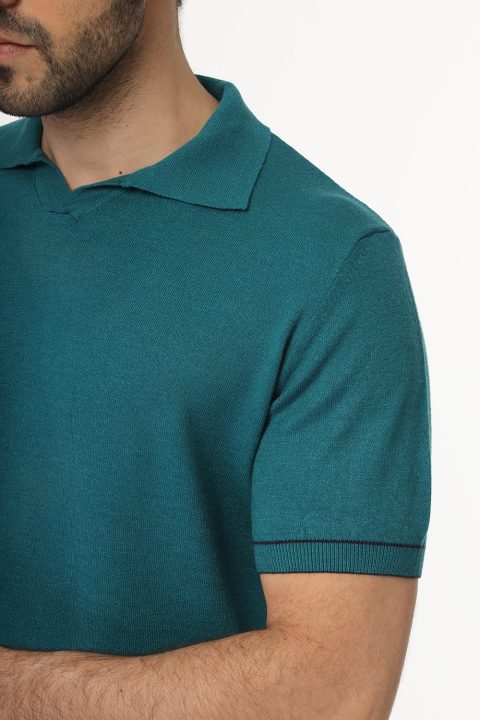 Polo Shirt Regular Fit Knitted Green - Image 4