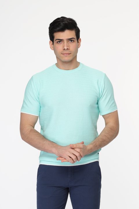 Regular Fit T-Shirt Knitted Light Green