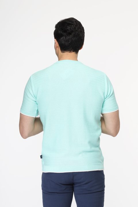 Regular Fit T-Shirt Knitted Light Green - Image 3