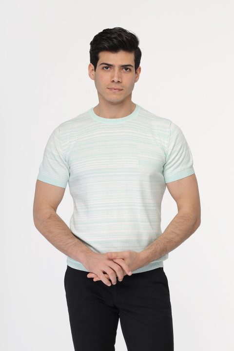 Regular Fit T-Shirt Knitted Light Green