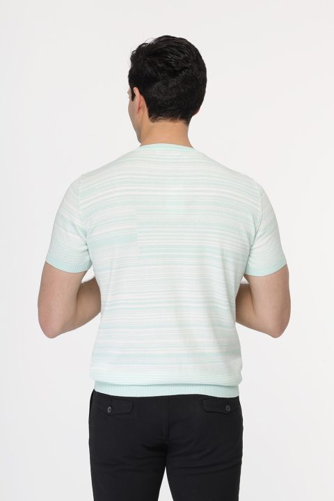 Regular Fit T-Shirt Knitted Light Green - Image 3