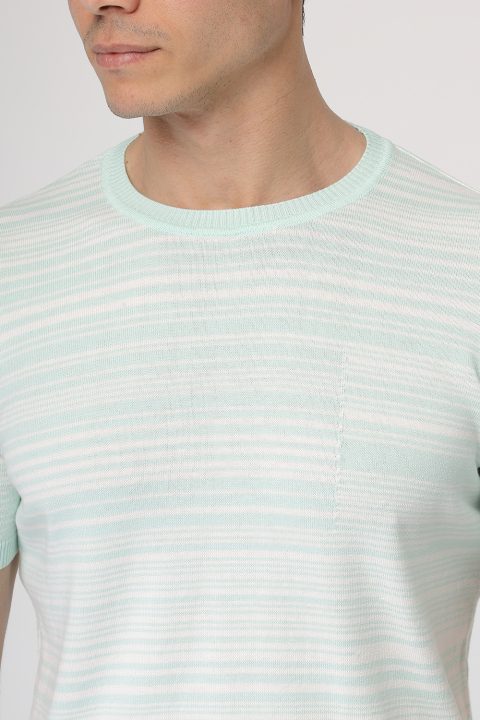 Regular Fit T-Shirt Knitted Light Green - Image 2