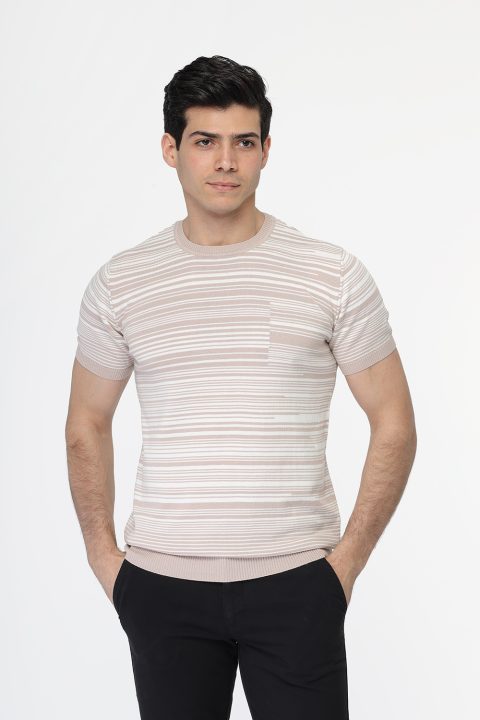 Regular Fit T-Shirt Knitted Beige