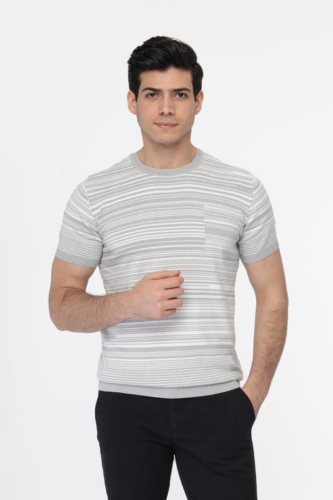 Regular Fit T-Shirt Knitted Gray