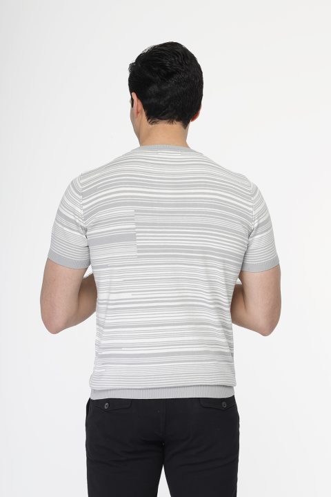 Regular Fit T-Shirt Knitted Gray - Image 3