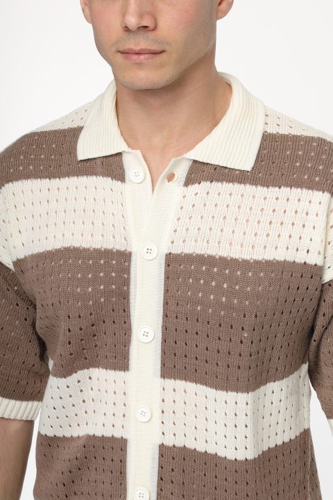 Polo Shirt Regular Fit Knitted Brown - Image 2