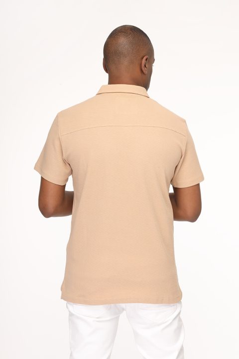 Polo Shirt Regular Fit Beige - Image 3