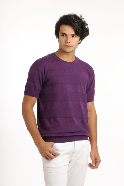 Regular Fit T-Shirt Knitted Purple