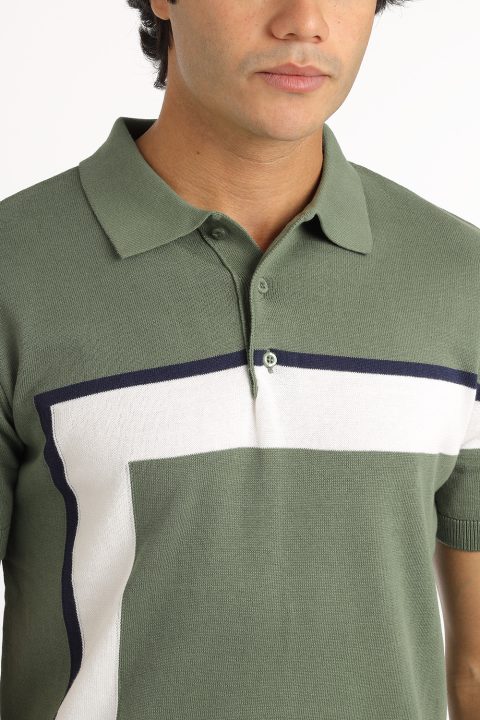 Polo Shirt Regular Fit Knitted Green - Image 2