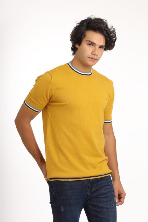 Regular Fit T-Shirt Knitted Yellow