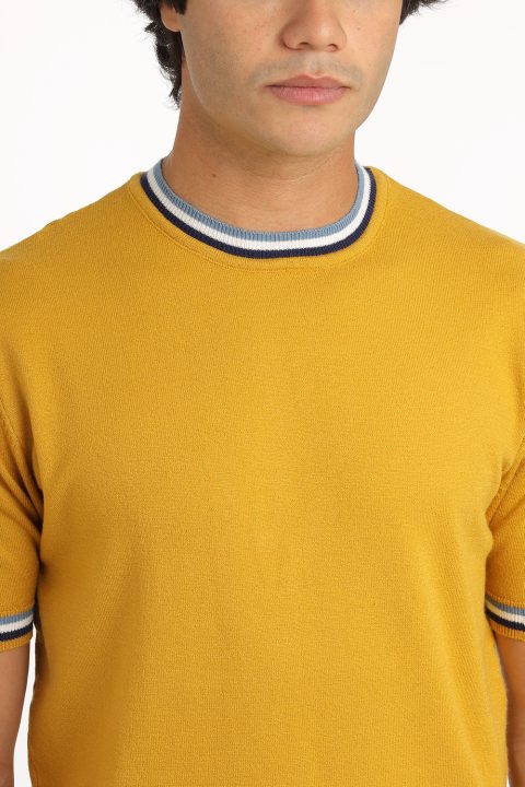 Regular Fit T-Shirt Knitted Yellow - Image 2