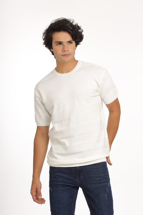 Regular Fit T-Shirt Knitted Off White